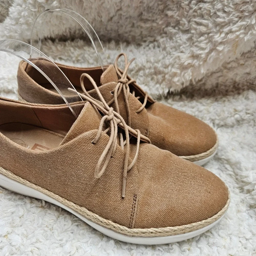 Fitflop Superdry Laceup Sneakers Shimmer Canvas sz 8